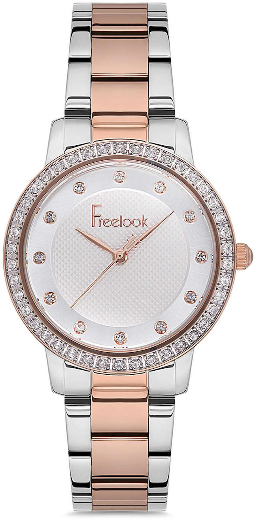 Freelook FL.1.10093.1 34 mm Gri-Rose Gold Çelik Kordon Analog Kadın Kol Saati