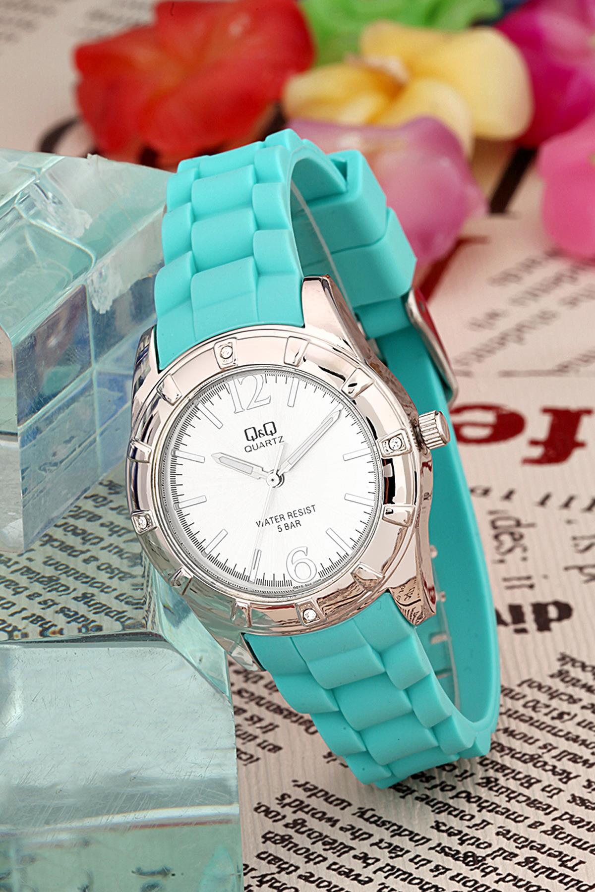 Q&Q 3B723 36 mm Mavi Silikon Kordon Analog Kadın Kol Saati