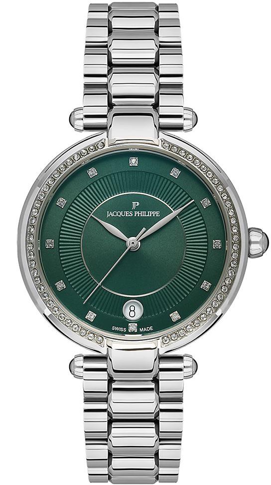 Jacques Philippe JPQLS0813X6 Takvimli 36 mm Gri Çelik Kordon Analog Kadın Kol Saati