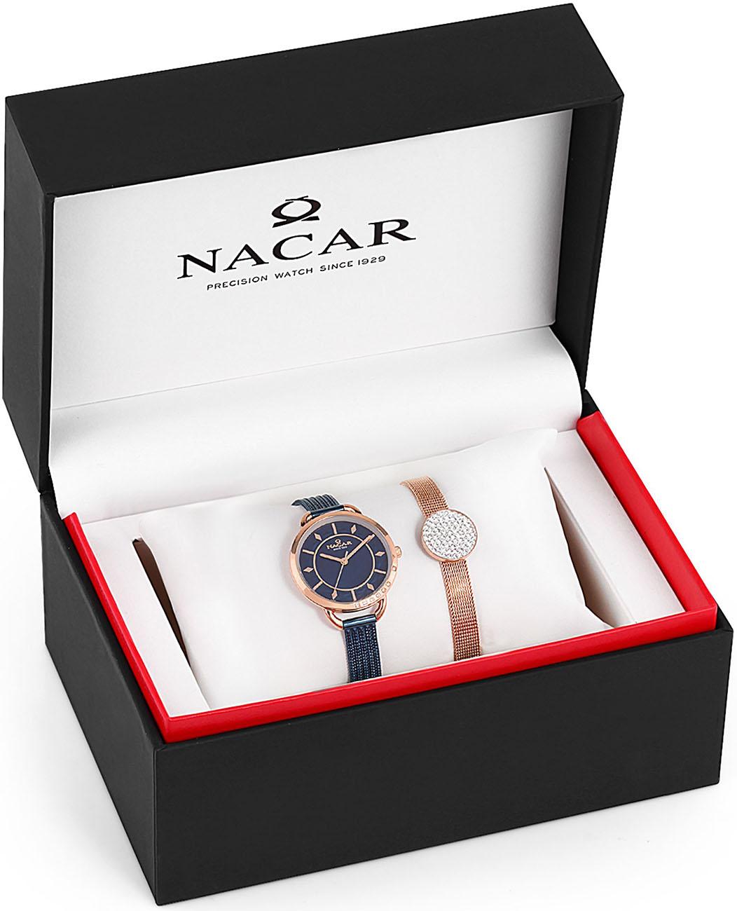 Nacar 34-39MD1612-ELM 32 mm Lacivert Hasır Kordon Analog Kadın Kol Saati