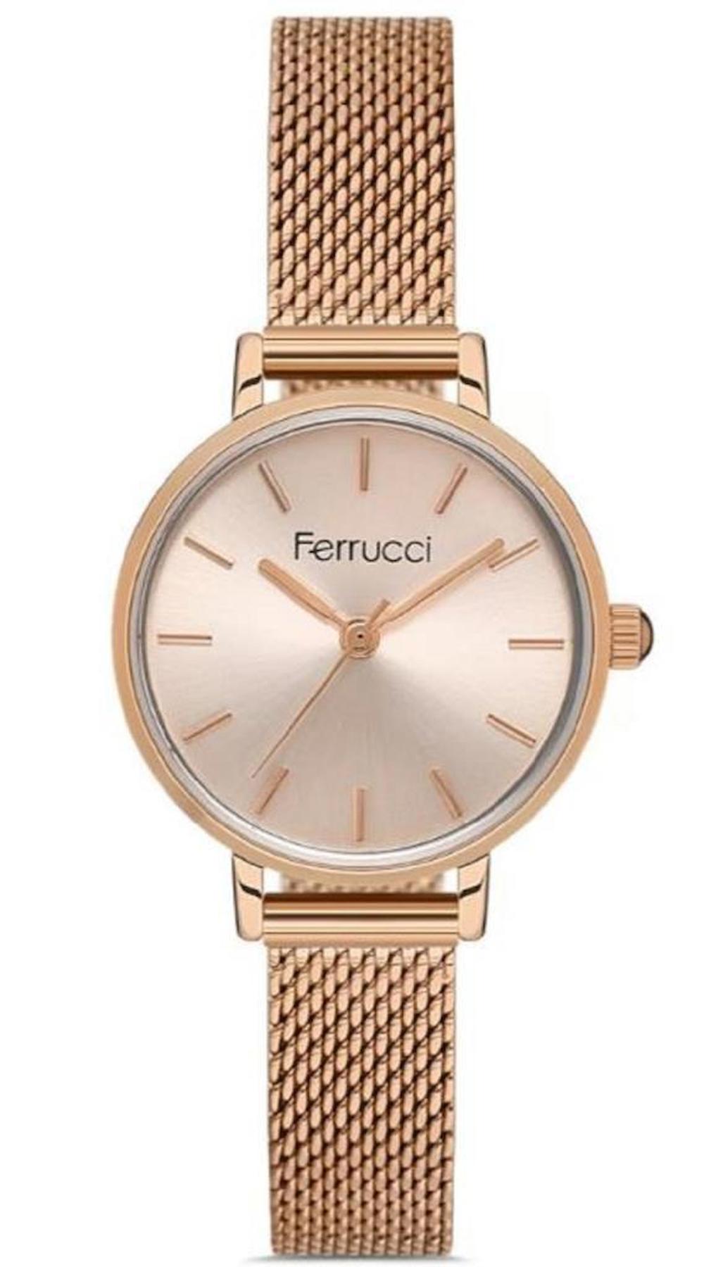 Ferrucci FC.1023.03222H.02 35 mm Rose Gold Çelik-Hasır Kordon Analog Kadın Kol Saati