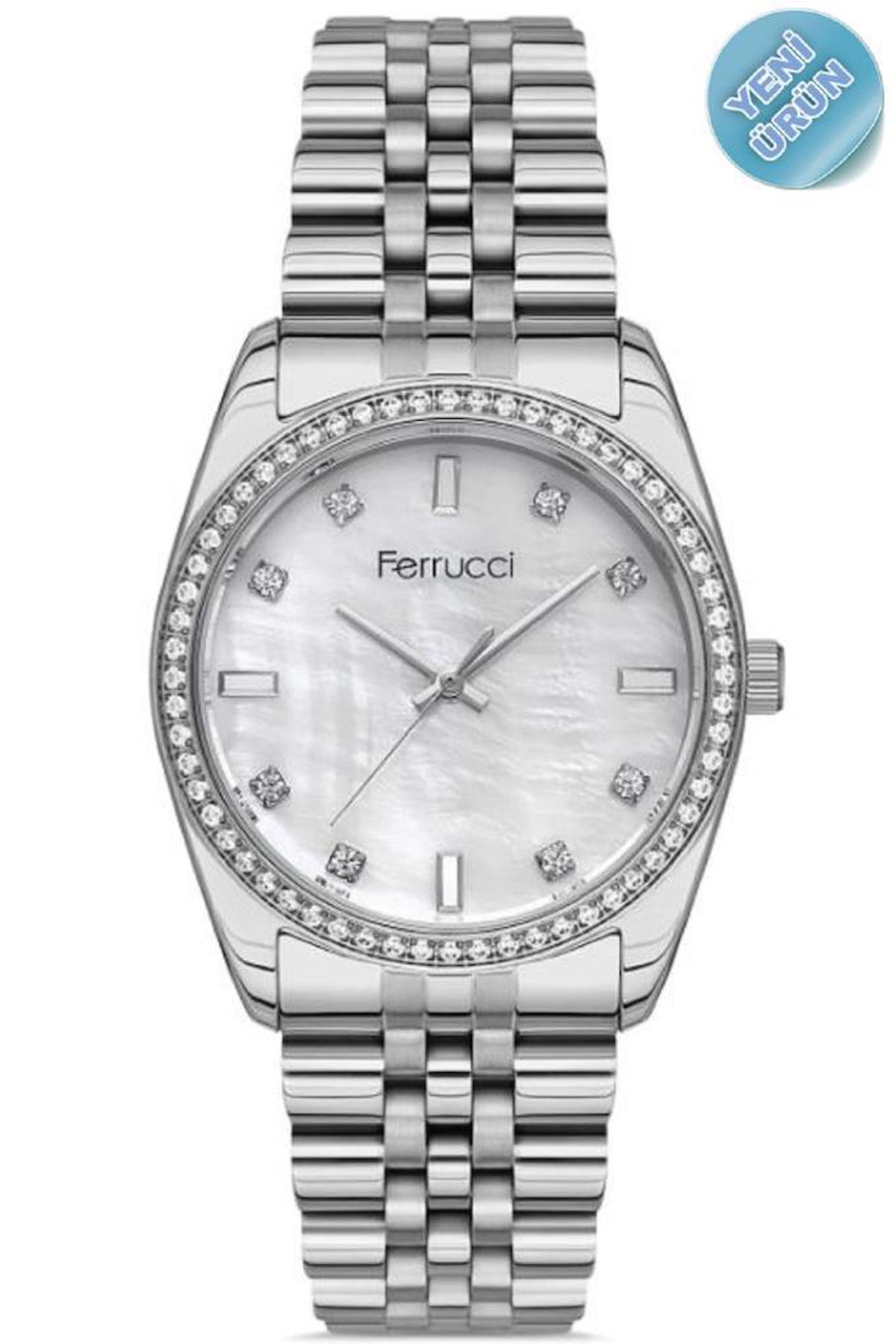Ferrucci FC.0223.13024M.01 36 mm Gri Çelik Kordon Analog Kadın Kol Saati