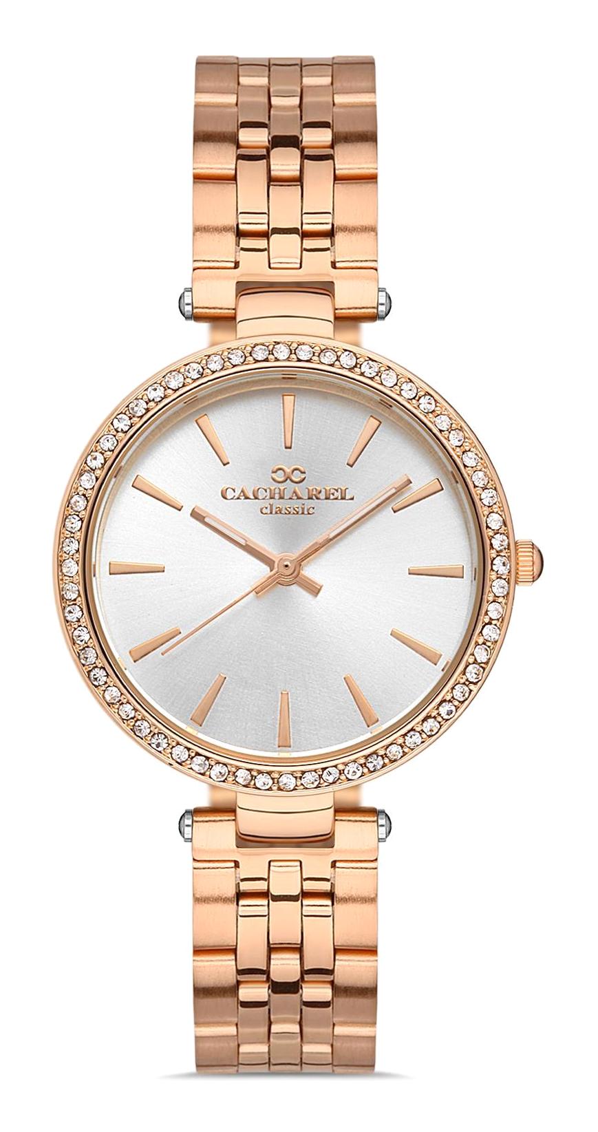 Cacharel Classic 34 mm Altın-Gri Çelik Kordon Analog Kadın Kol Saati