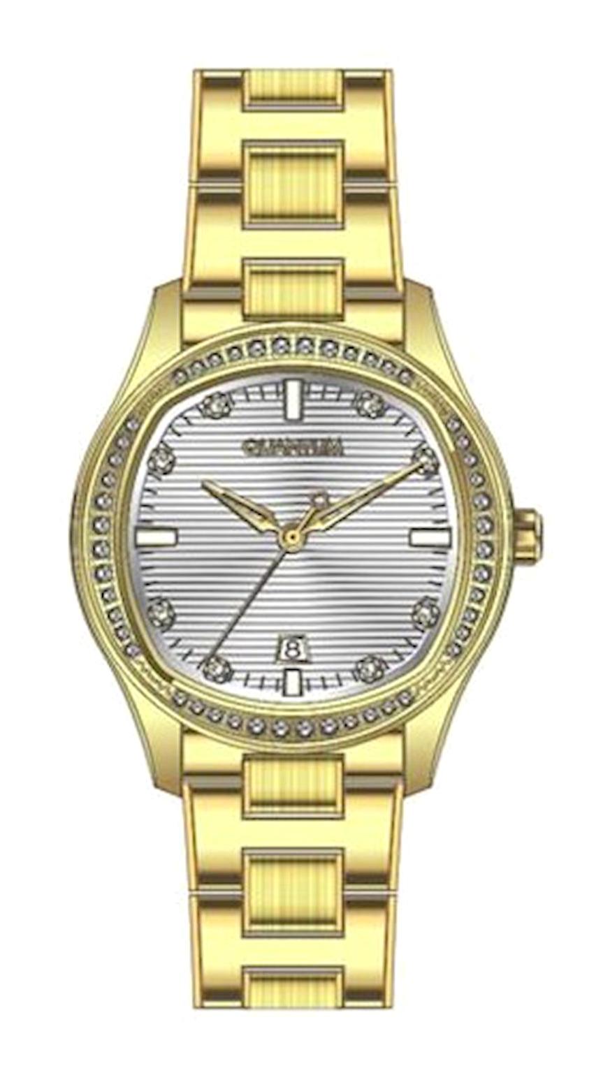 Quantum IML1040.130 Takvimli 35 mm Altın Çelik Kordon Analog Kadın Kol Saati