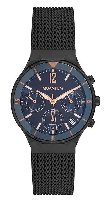Quantum IML926.090 Takvimli 36 mm Siyah Çelik Kordon Analog Kadın Kol Saati