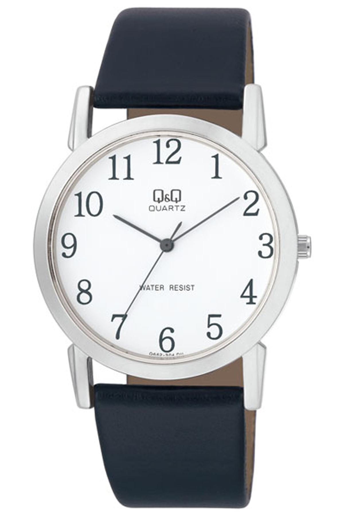 Q&Q 3A524 38 mm Siyah Deri Kordon Analog Unisex Kol Saati