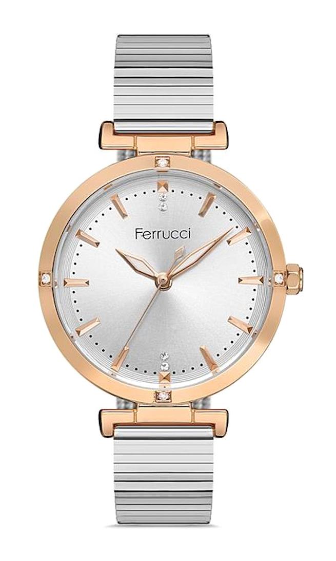 Ferrucci FFQ111614.A59 35 mm Gri Metal Kordon Analog Kadın Kol Saati