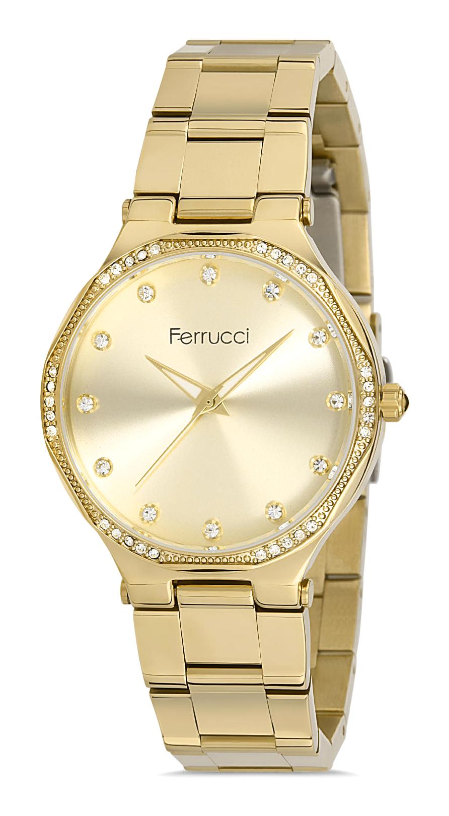 Ferrucci FC.14204M.05 34 mm Altın Metal Kordon Analog Kadın Kol Saati