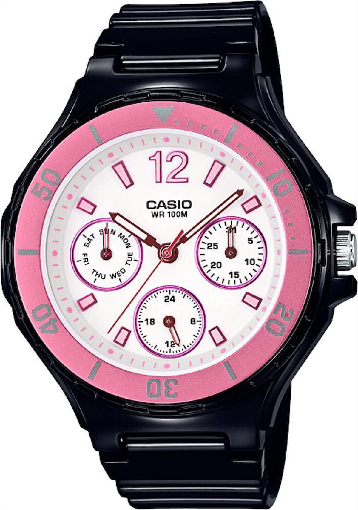 Casio LRW-250H-1A3VDF Takvimli 39 mm Siyah Silikon Kordon Analog Kadın Kol Saati