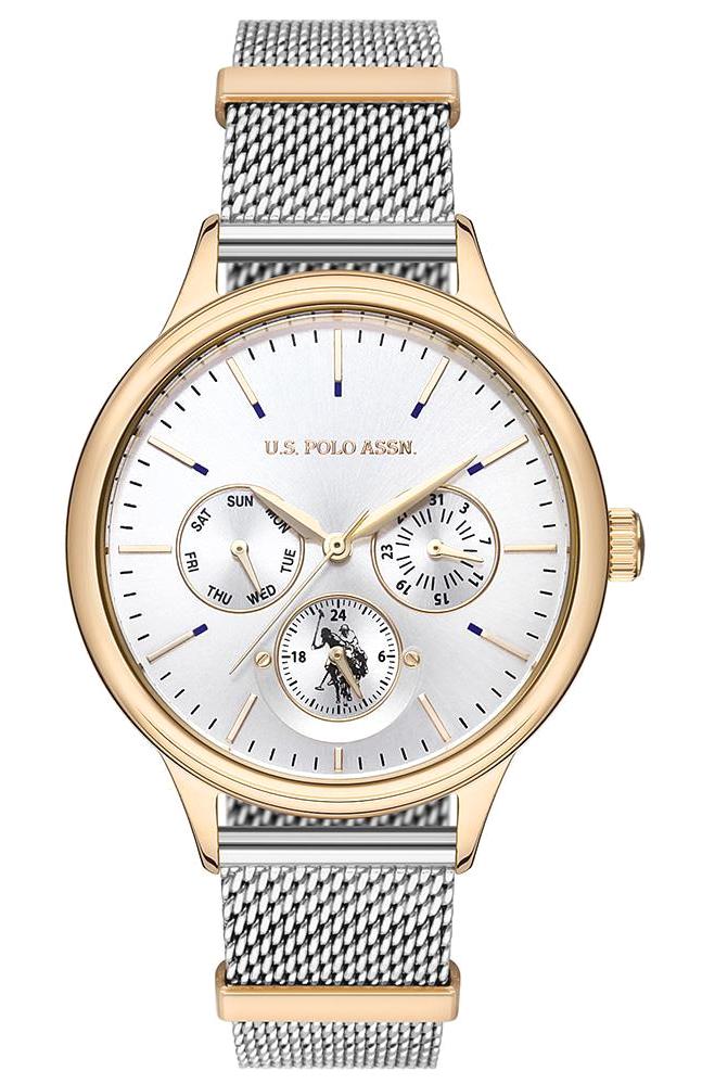 U.S. Polo Assn USPA2010-02 36 mm Gri Çelik-Hasır Kordon Analog Kadın Kol Saati