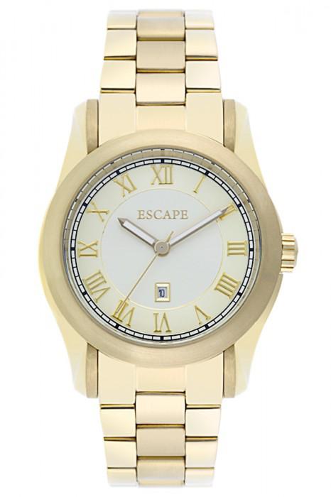 Escape EC1066-302 Takvimli 39 mm Altın Çelik Kordon Analog Kadın Kol Saati