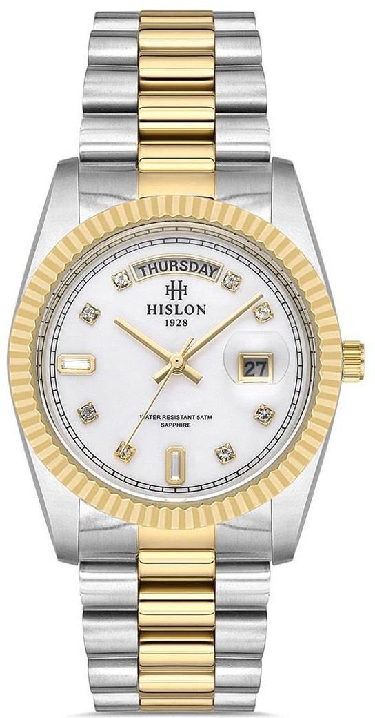 Hislon QL119S-09SS 26-30 mm Altın-Gri Çelik Kordon Analog Kadın Kol Saati