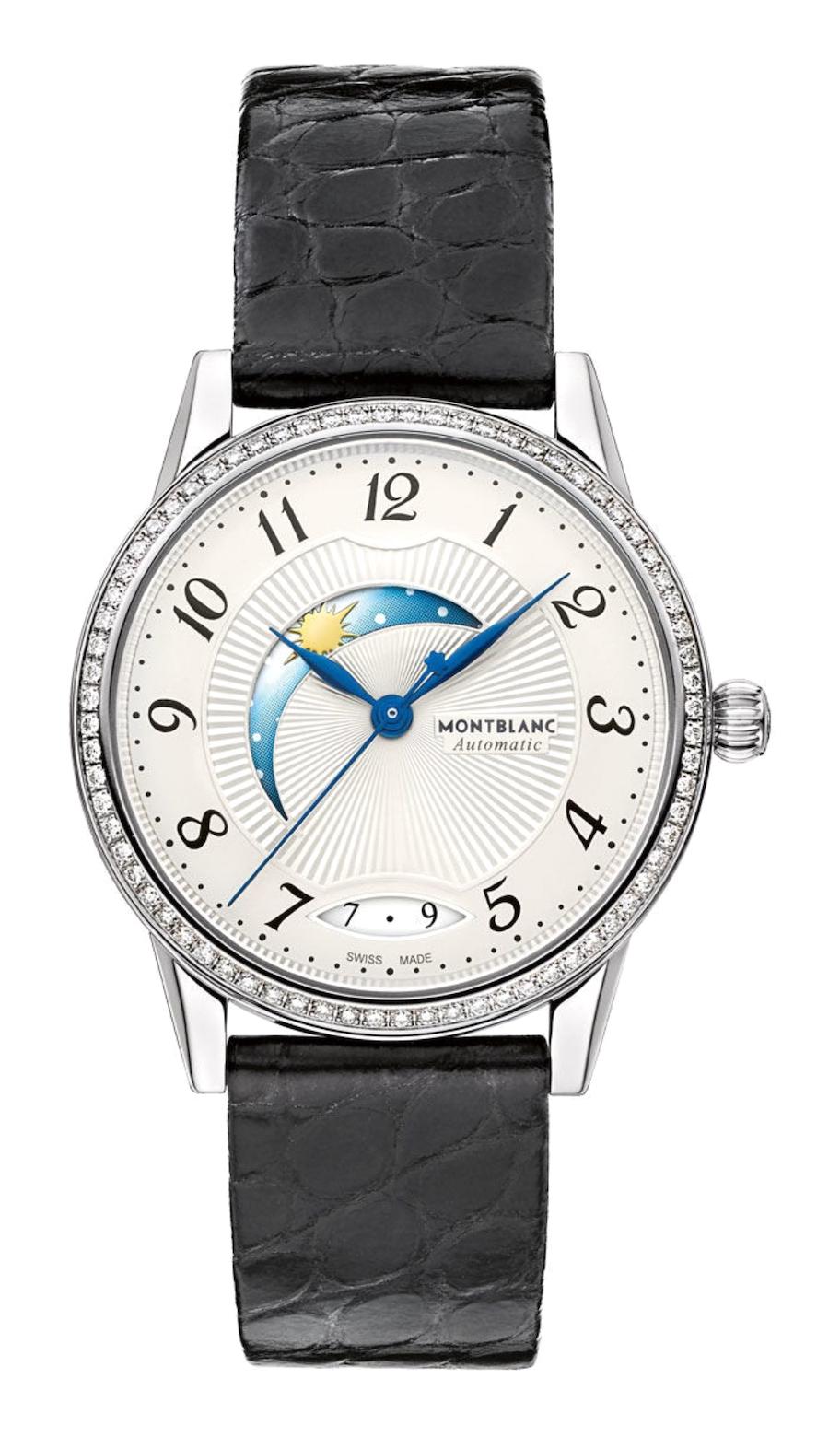 Mont Blanc BOHEME DAY & NİGHT 112500 Takvimli 34 mm Siyah Deri Kordon Analog Kadın Kol Saati