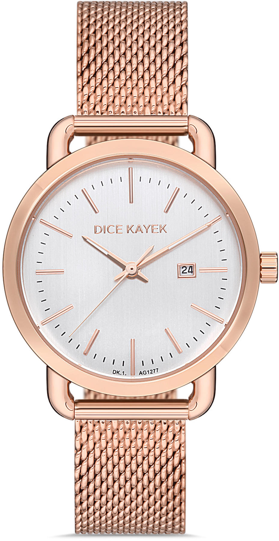 Dice Kayek DK.1.AG1277.04 32 mm Rose Gold Çelik-Hasır Kordon Analog Kadın Kol Saati