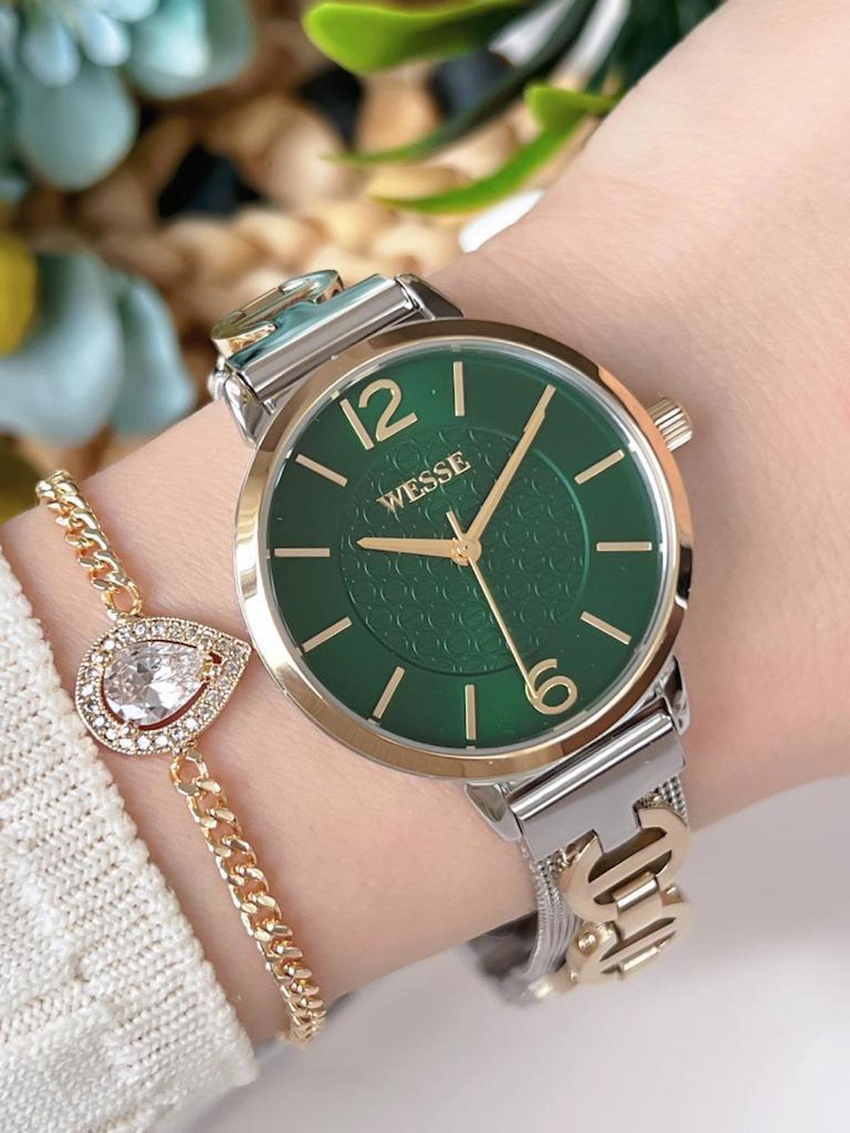 Wesse WWL.303202 40 mm Altın-Gri Çelik Kordon Analog Kadın Kol Saati