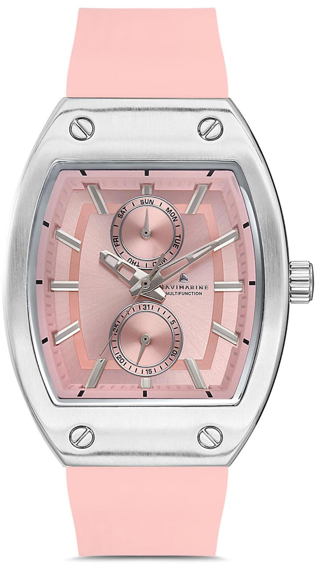 Navimarine NM136-01 Takvimli 34 mm Pembe Deri Kordon Analog Kadın Kol Saati