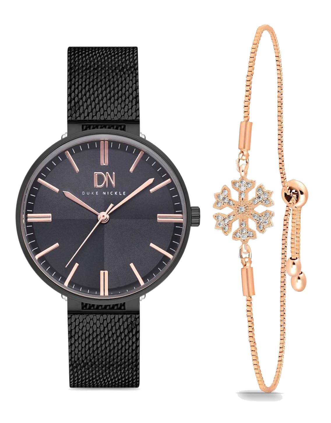 Duke Nickle T5XBG17001F 38 mm Siyah Hasır Kordon Analog Kadın Kol Saati