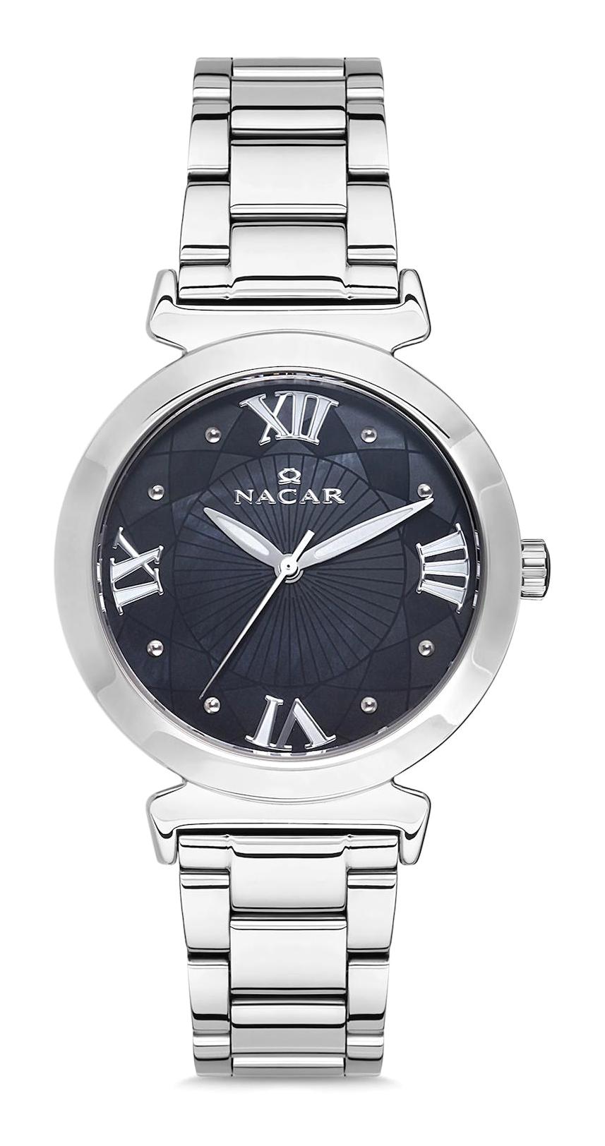 Nacar 33396916-ABM 34 mm Gri Metal Kordon Analog Kadın Kol Saati