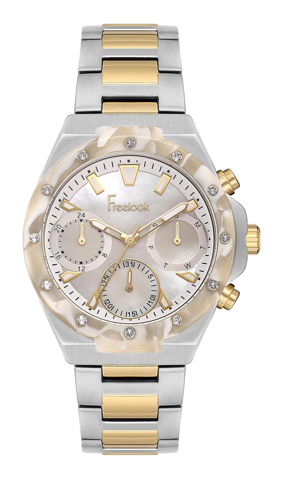 Freelook FL.1.10093.1 Takvimli 37 mm Altın-Gri Çelik Kordon Analog Kadın Kol Saati