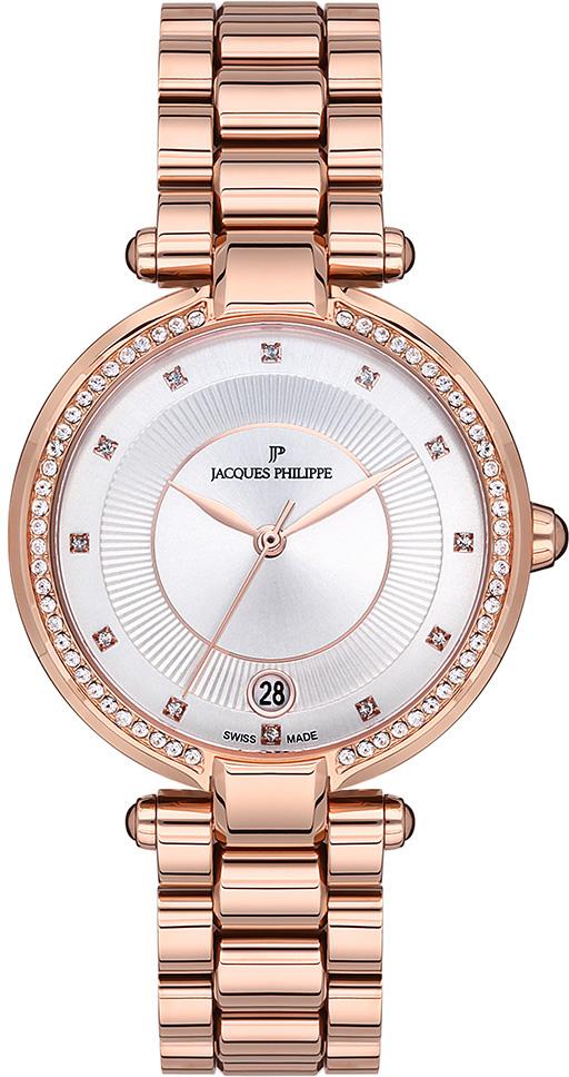 Jacques Philippe JPQLS083325 Takvimli 36 mm Rose Gold Çelik Kordon Analog Kadın Kol Saati