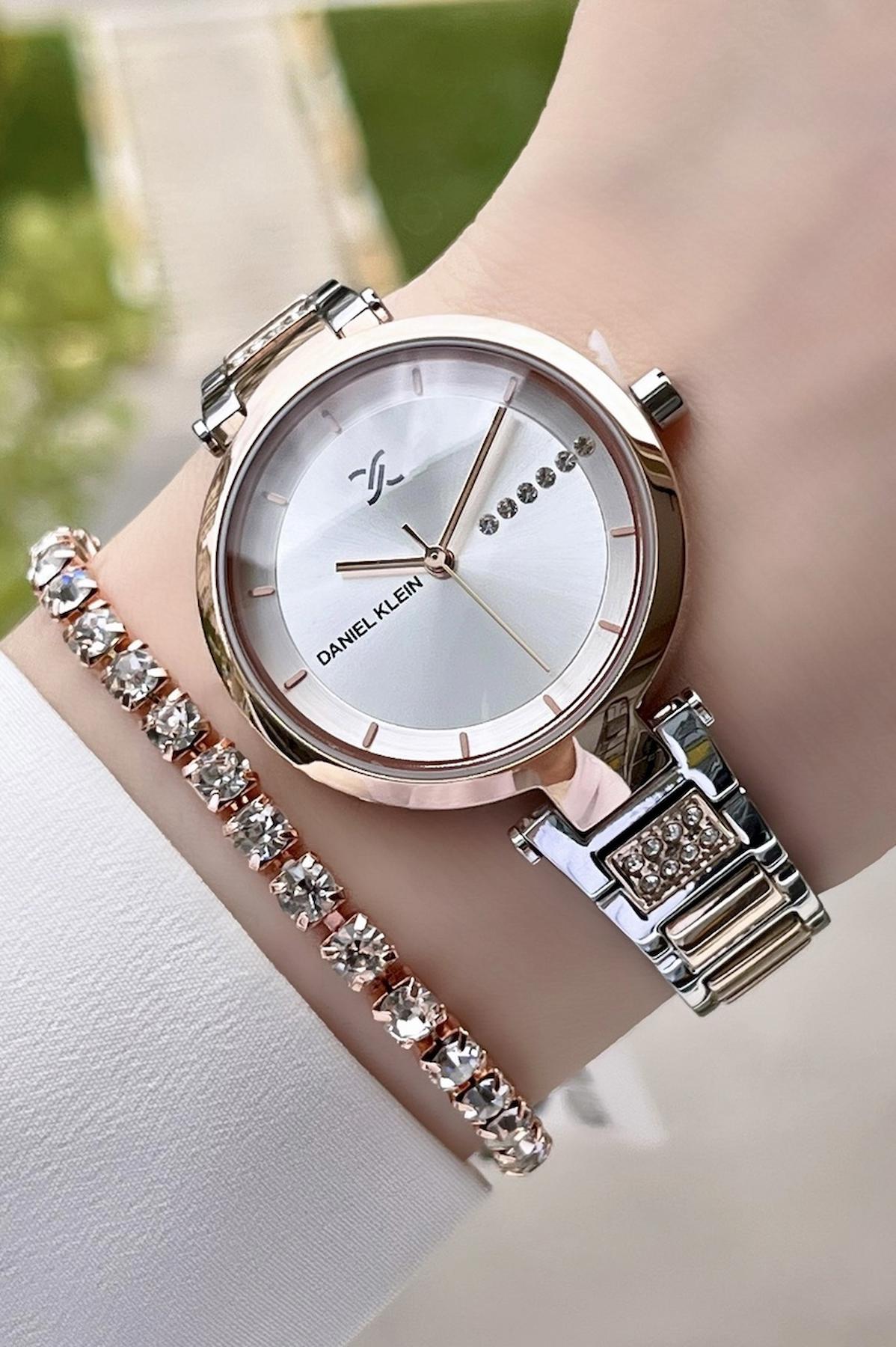 Daniel Klein DKISTE157 34 mm Gri-Rose Gold Çelik Kordon Analog Kadın Kol Saati
