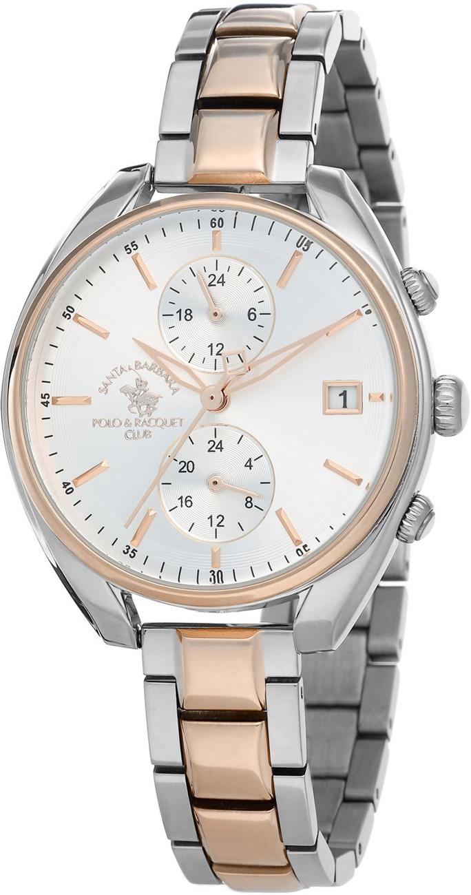 Santa Barbara Polo & Racquet Club SB.1.10026.4 Takvimli 34 mm Bronz-Gri Çelik Kordon Analog Kadın Kol Saati