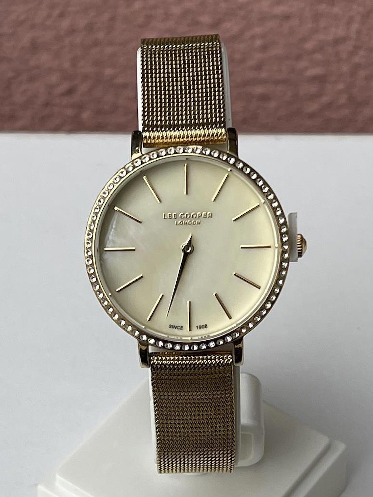 Lee Cooper LCR.LMG.07387.110 40 mm Altın Çelik Kordon Analog Kadın Kol Saati
