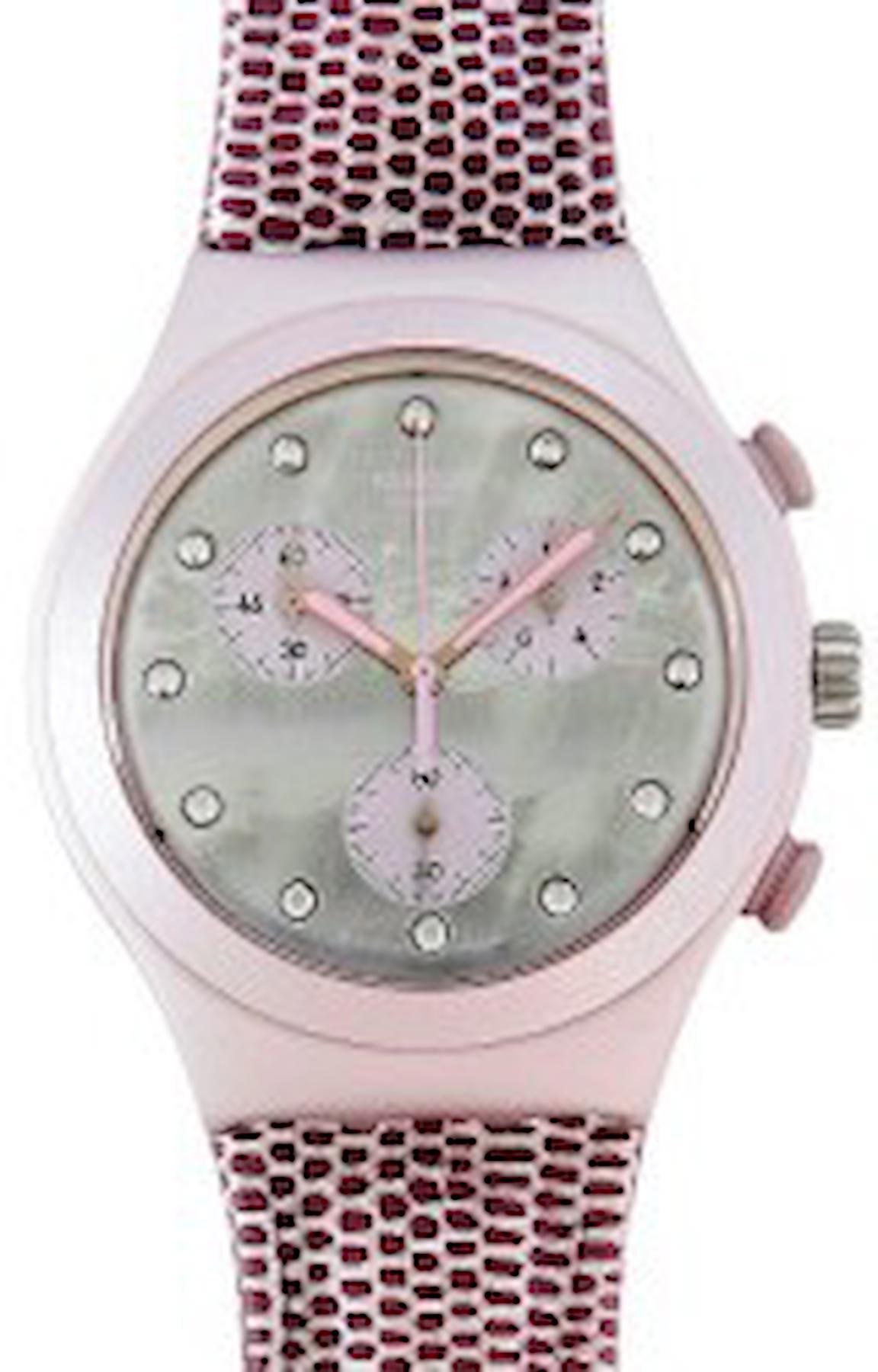 Swatch YCP1000 38 mm Pembe Çelik Kordon Analog Kadın Kol Saati