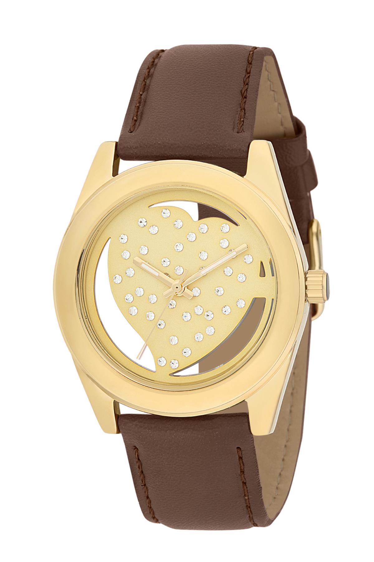 Ferrucci 8FK544 38 mm Kahverengi Deri Kordon Analog Kadın Kol Saati
