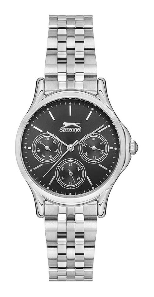 Slazenger SL.09.2010.4.01 Takvimli 34 mm Gri Çelik Kordon Analog Kadın Kol Saati