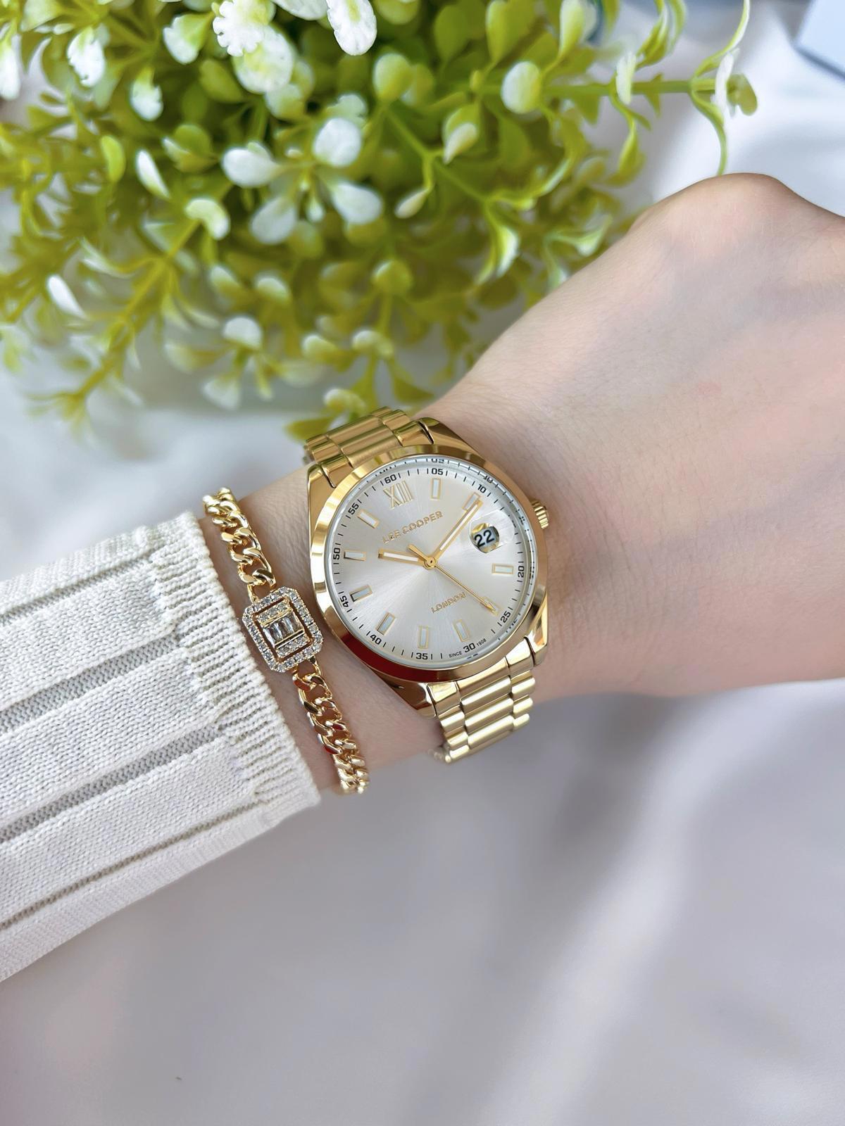 Lee Cooper LCB07827.130 Takvimli 40 mm Gri Çelik Kordon Analog Kadın Kol Saati