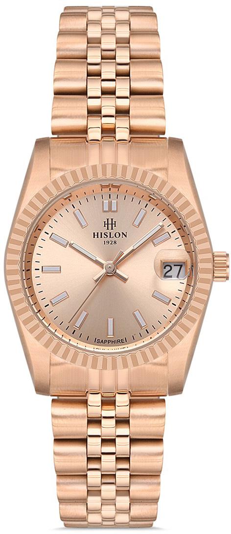 Hislon QL124R-12SR Takvimli 31 mm Rose Gold Çelik Kordon Analog Kadın Kol Saati