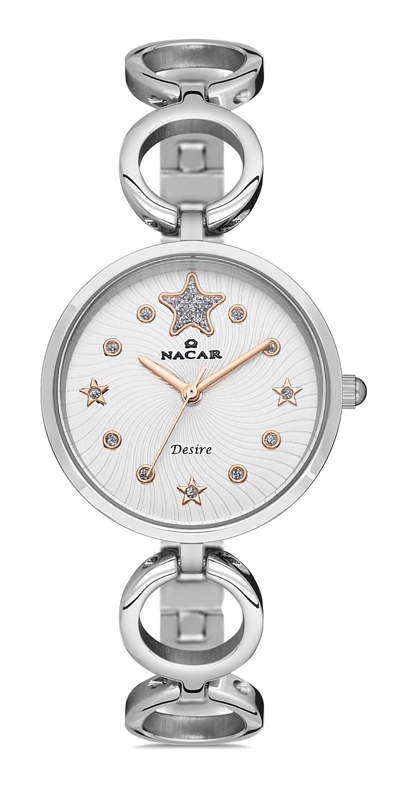 Nacar 103931034-ASM 30 mm Gri Metal Kordon Analog Kadın Kol Saati