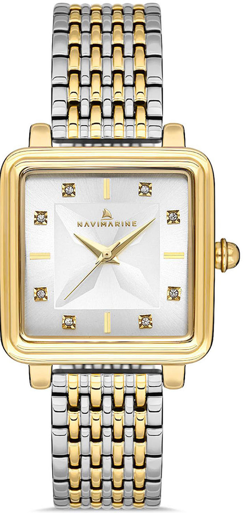 Navimarine NVM49-D1 34 mm Altın-Gri Çelik Kordon Analog Kadın Kol Saati