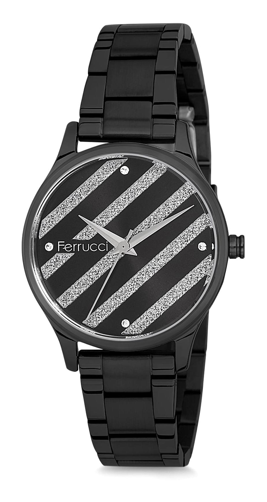 Ferrucci 9FM859 38 mm Siyah Metal Kordon Analog Kadın Kol Saati
