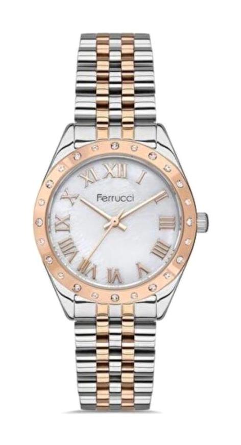 Ferrucci FC.1222.10800M.04 32 mm Gri-Rose Gold Çelik Kordon Analog Kadın Kol Saati