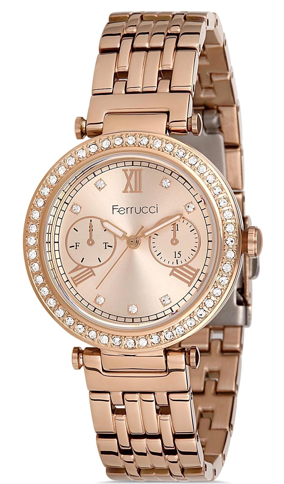 Ferrucci 9FM2666 36 mm Rose Gold Metal Kordon Analog Kadın Kol Saati