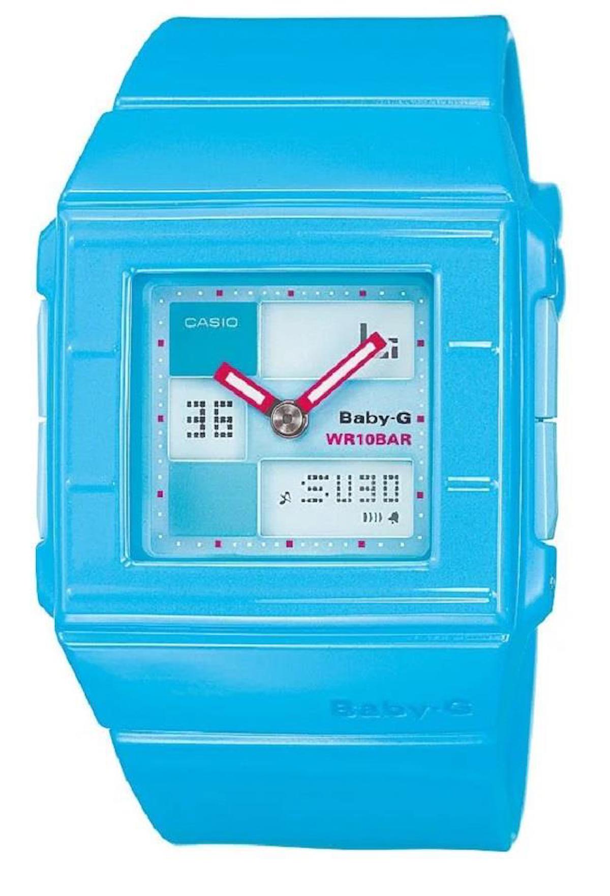 Casio BGA-200-2EDR Takvimli 36 mm Mavi Silikon Kordon Analog Kadın Kol Saati