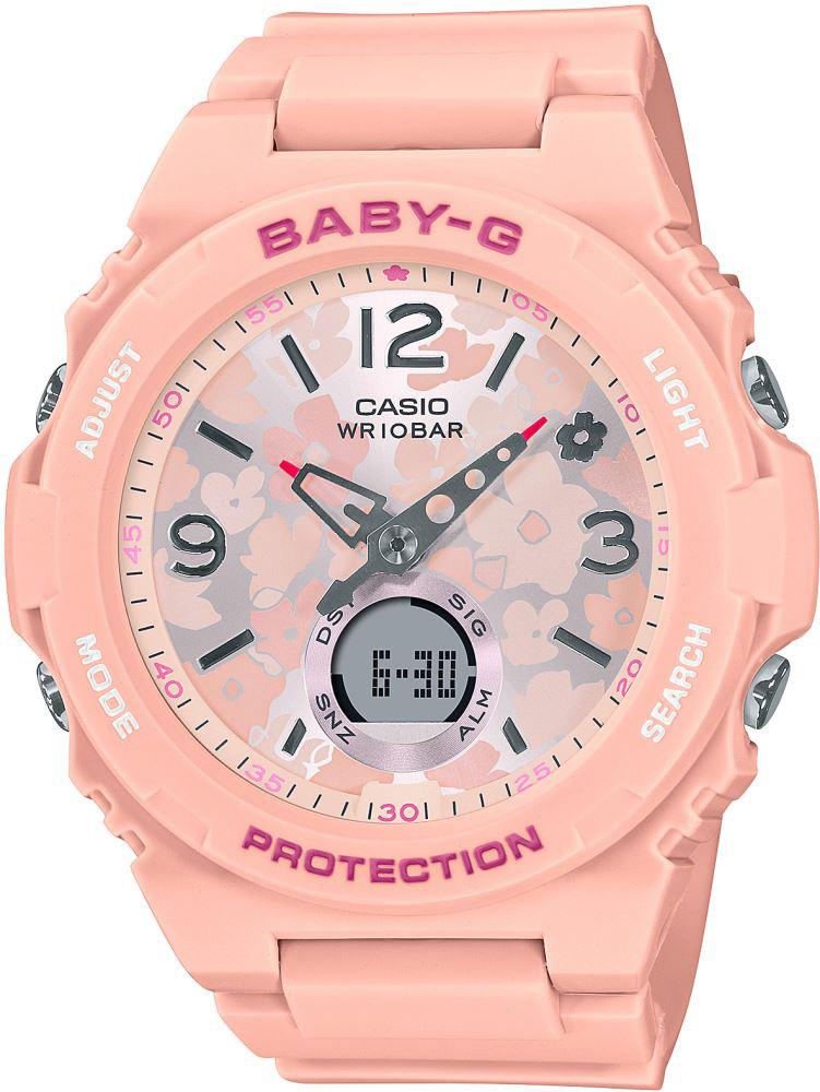 Casio BGA-260FL-4A Takvimli 43 mm Pembe Silikon Kordon Analog Kadın Kol Saati