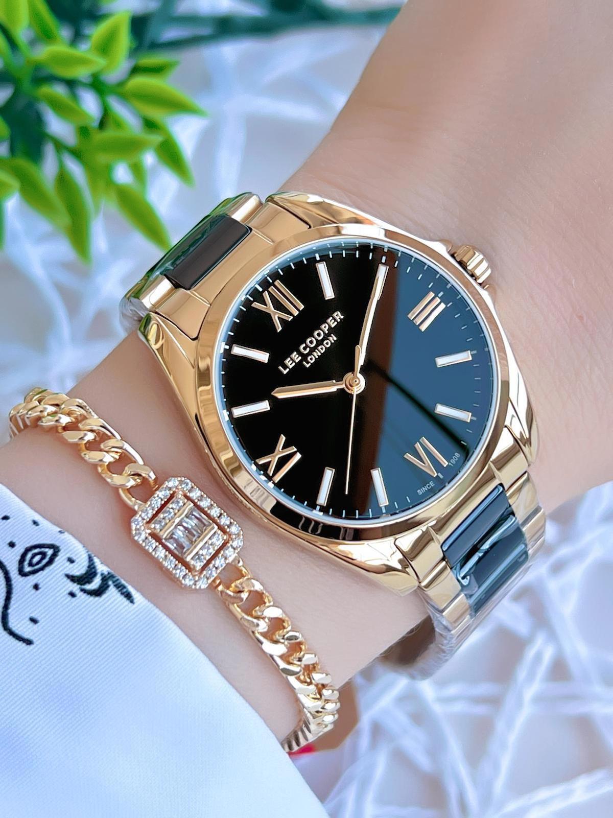 Lee Cooper LC.07873.150 40 mm Sarı Çelik Kordon Analog Kadın Kol Saati
