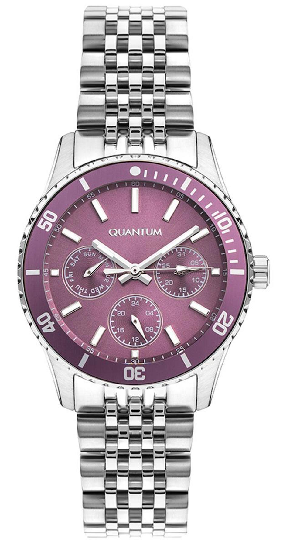 Quantum IML1109.380 Takvimli 35 mm Gri Çelik Kordon Analog Kadın Kol Saati