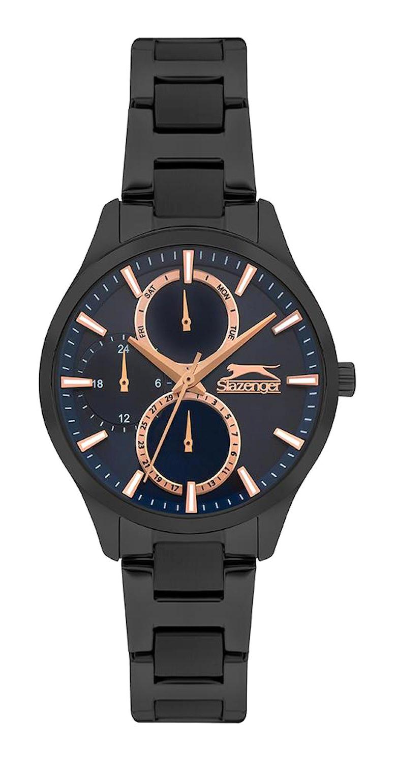 Slazenger SL.09.2284.4.05 Takvimli 41 mm Siyah Çelik Kordon Analog Kadın Kol Saati