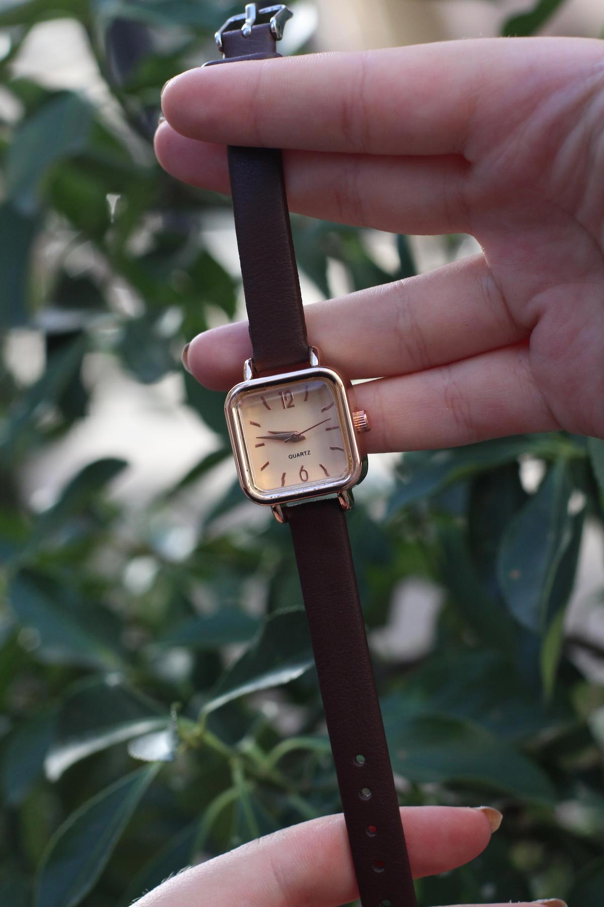 Laydi.Mo 31 mm Kahverengi Deri Kordon Analog Kadın Kol Saati
