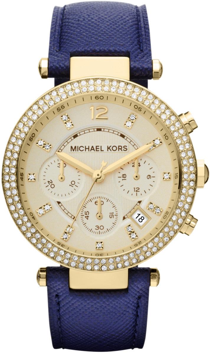 Michael Kors MK2280 Takvimli 39 mm Lacivert Deri Kordon Analog Kadın Kol Saati