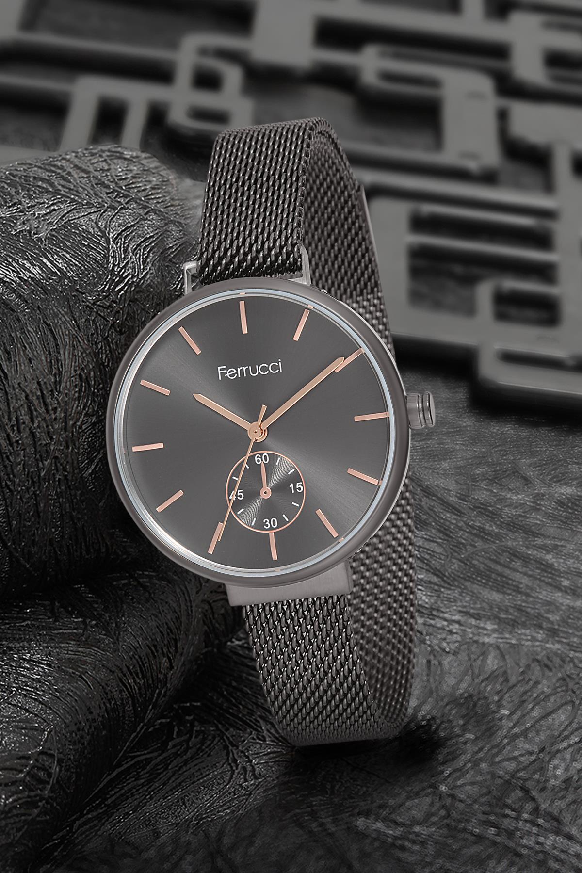 Ferrucci 9FM2467 36 mm Siyah Metal Kordon Analog Kadın Kol Saati
