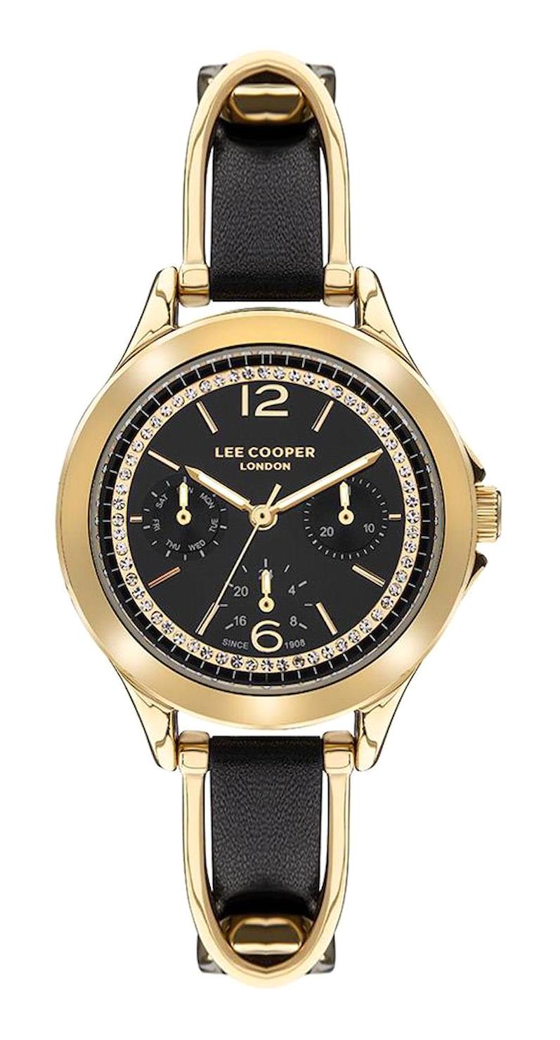 Lee Cooper LC07488.150 Takvimli 36 mm Siyah Deri Kordon Analog Kadın Kol Saati