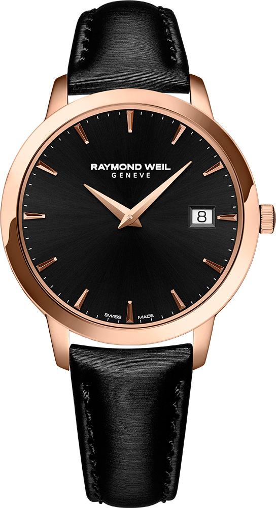 Raymond Weil RW5388-PC5-20001 Takvimli 34 mm Siyah Deri Kordon Analog Kadın Kol Saati