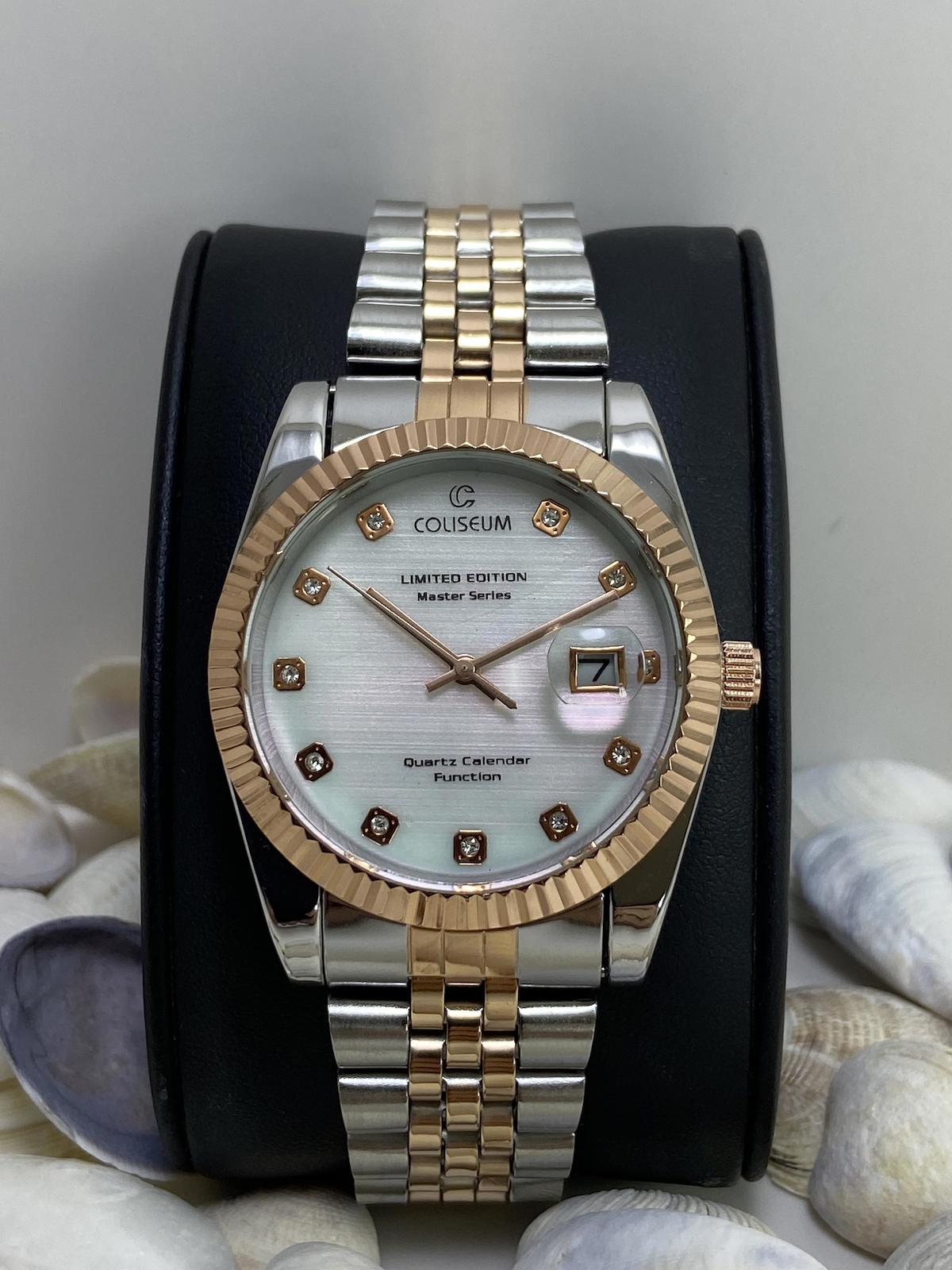 Coliseum Takvimli 40 mm Gri-Rose Gold Çelik Kordon Analog Kadın Kol Saati