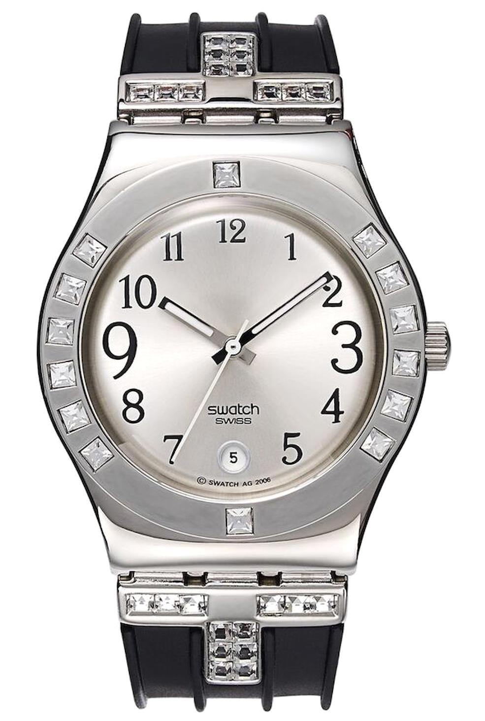 Swatch YLS430C Takvimli 33 mm Siyah Çelik Kordon Analog Kadın Kol Saati