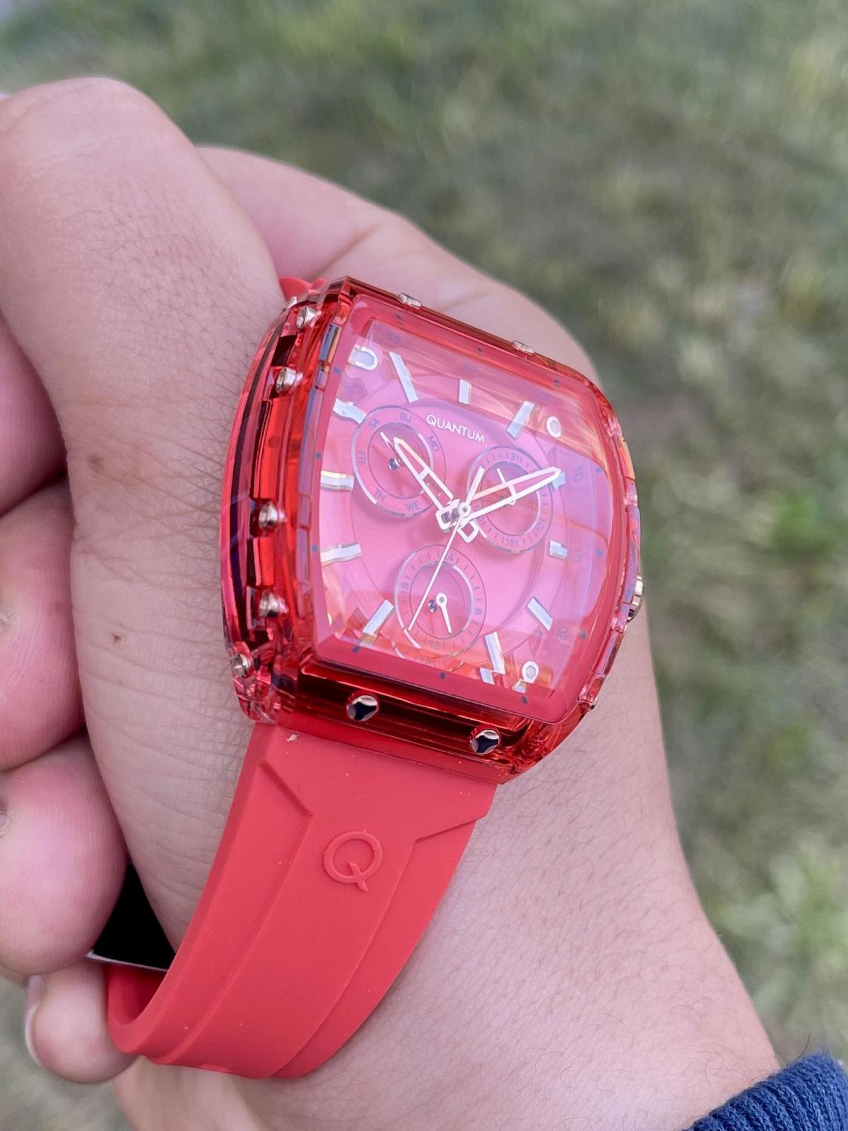 Quantum IML1110.086 Takvimli 37 mm Kırmızı Silikon Kordon Analog Kadın Kol Saati